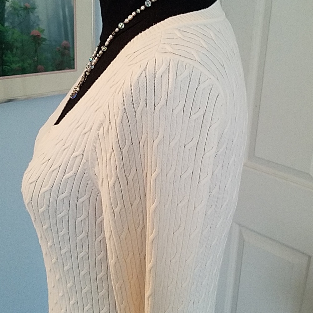 Talbots long-sleeve pullover cable knit sweater - Picture 2 of 7